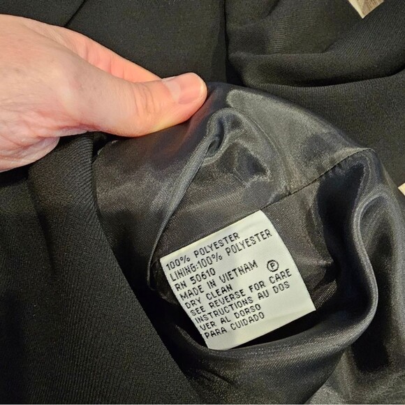 LE SUIT Black Blazer Jacket Notched Collar Single Breasted 3 button Suit Jacket - Picture 6 of 10